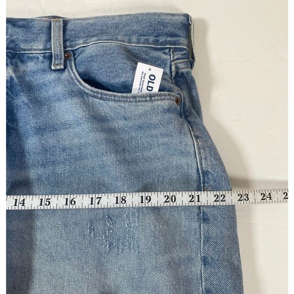 Old Navy High Rise Slouchy Straight Crop Jeans Womens 14 Nessa Frayed Hem NWT - Picture 14 of 16